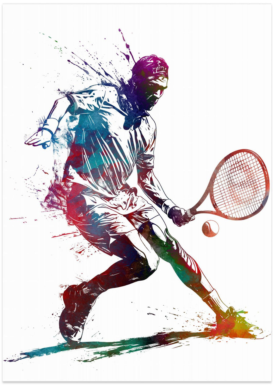 Tennis sport art white