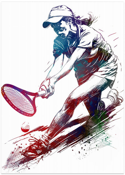 Tennis player sport art