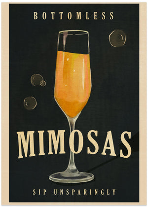 Bottomless Mimosas Art Deco Cocktail Bar Art