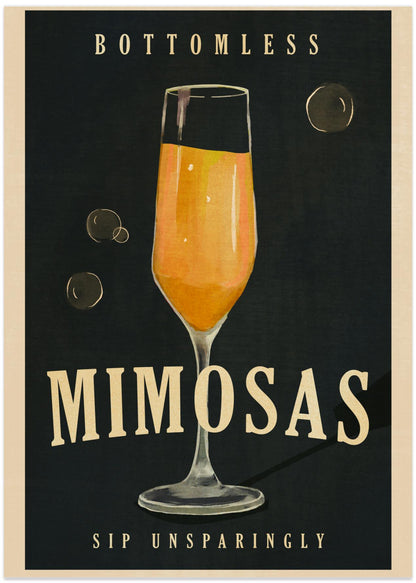Bottomless Mimosas Art Deco Cocktail Bar Art