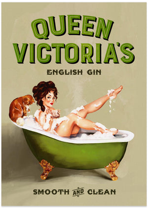 Queen Victoria English Gin Bath Pinup Girl