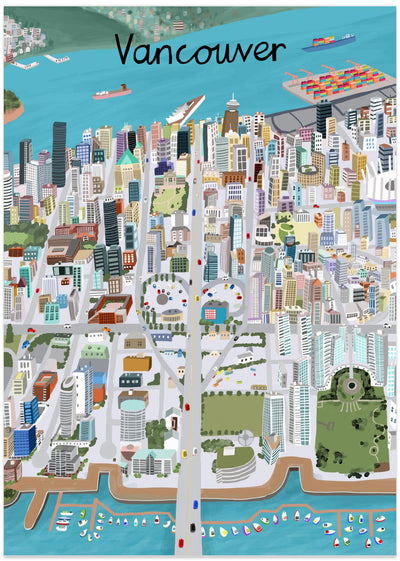 View Over Vancouver City by Artist Carla Daly
