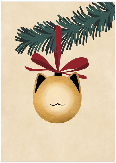 Meowry bauble godl/tan