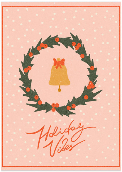 Christmas wreath with bell and bow
