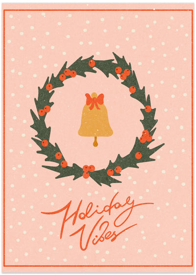 Christmas wreath with bell and bow