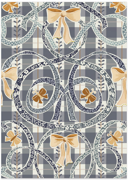 William Morris ribbons and bows neutral pattern