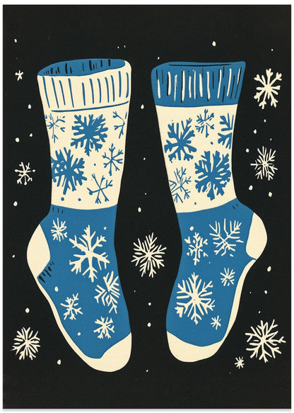Vintage Socks Knitwear Blue On Black