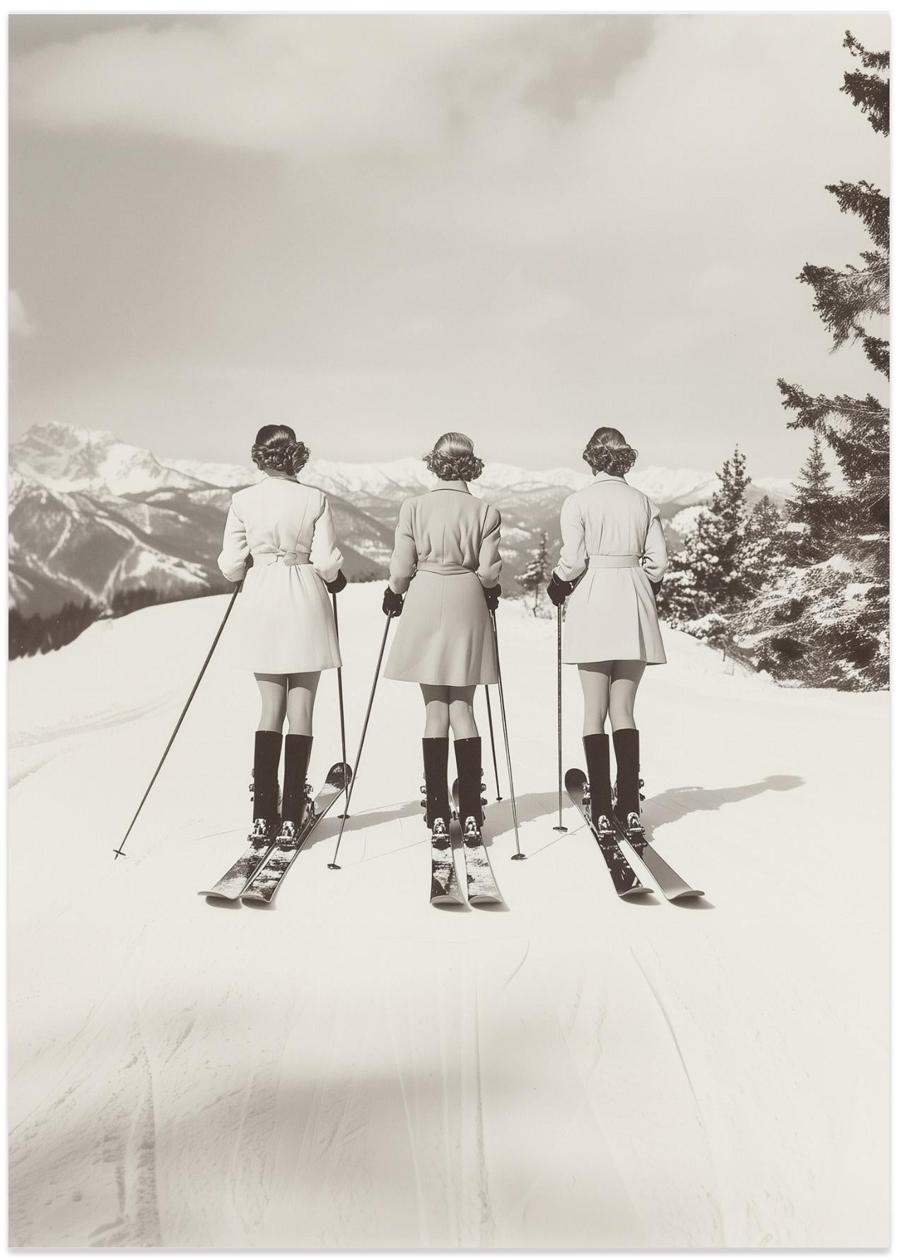 Vintage Glamour Skiers
