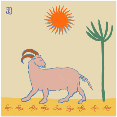 Stylized Pink Goat