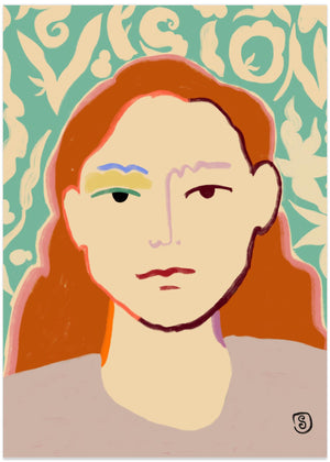 Stylized Face With Earthy Tones