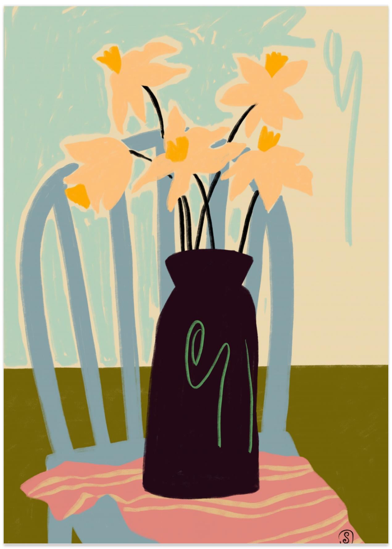 Minimalist Still Life With Flowers