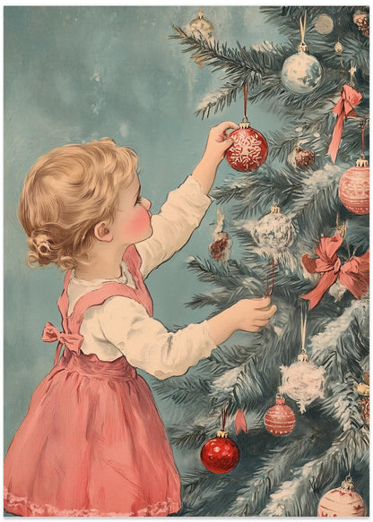 Young Girl At Chritmas Tree 1950s Style