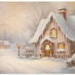 Snowy Cottage at Dusk