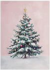 Snow-Covered Christmas Tree with Ornaments
