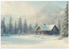 Cabin In Snowy Landscape