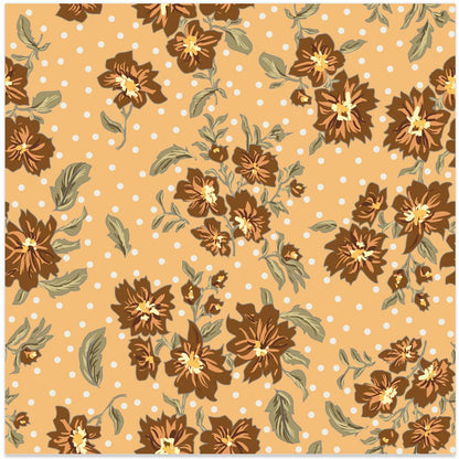 Floral Heritage bouquet yellow vintage pattern
