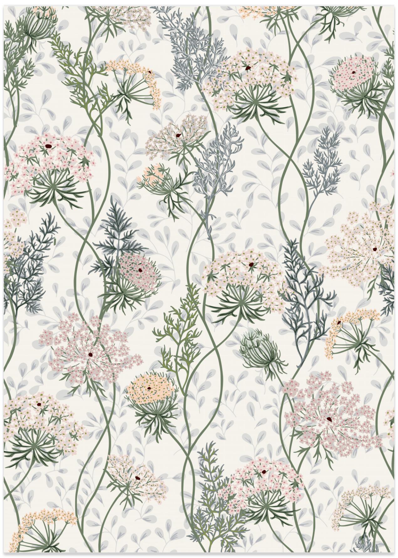 Floral Pattern With Intricate Botanical Designs
