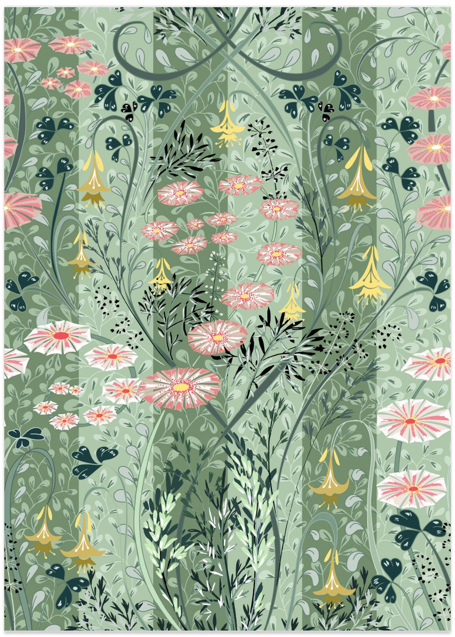 Meadow Scent Sage Green Pattern