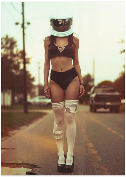 '- She ain't from here, but she wears the dust like a badge -