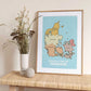Vintage Denmark Map