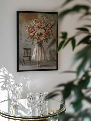 Woman with Giant Bouquet