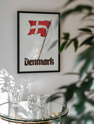 Danish Flag Vintage Illustration