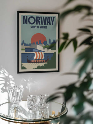 Norway Viking Ship Cityscape