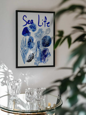 Indigo Sea Life Watercolor