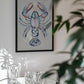 Watercolor Blue Lobster