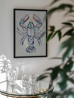 Watercolor Blue Lobster