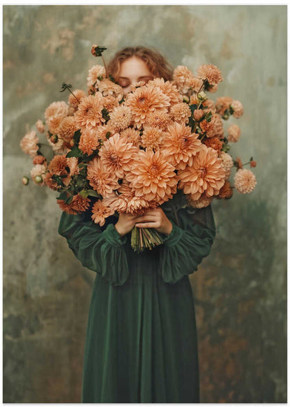 Woman Hidden by Dahlias