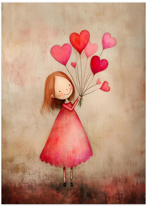 Happy Girl With Hearts