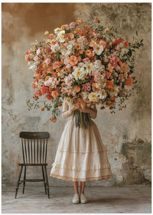 Woman with Giant Bouquet
