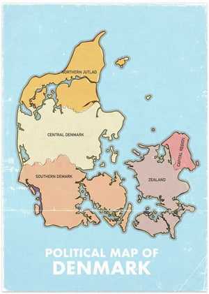 Vintage Denmark Map