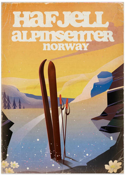 Vintage Ski Norway Landscape