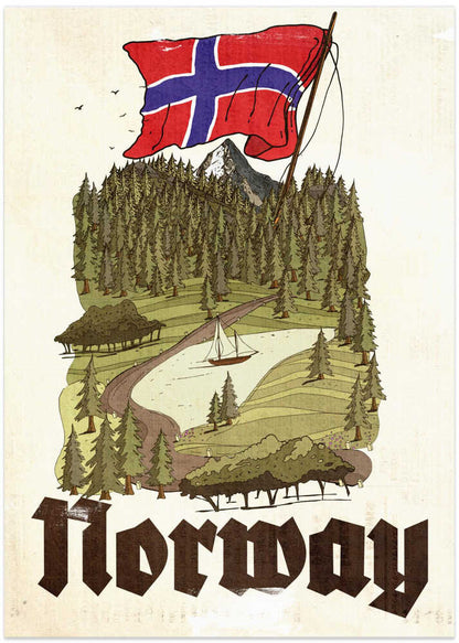 Norwegian Flag Mountain Lake