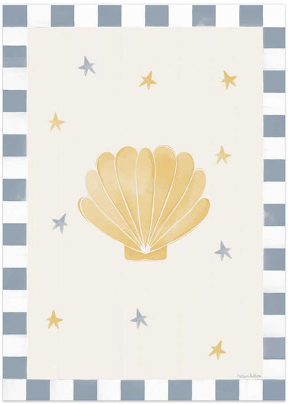 Whimsical Scallop and Stars