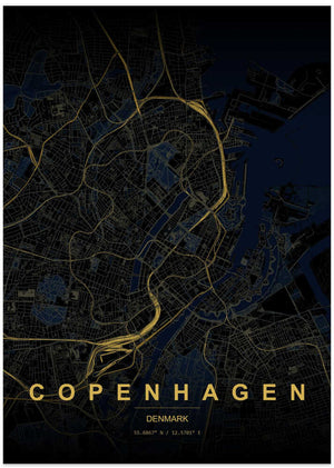 Copenhagen Night Map