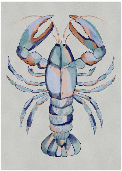 Watercolor Blue Lobster