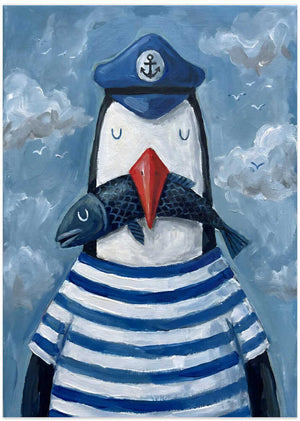 Sailor Penguin With Fish