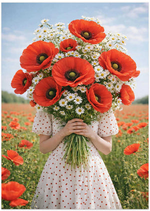 Woman Holding Poppies