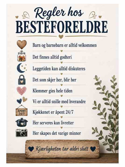 Regler hos bestemor og bestefar - Poster