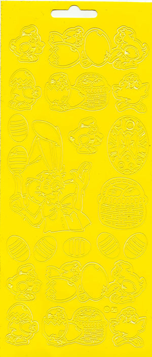 Påske gule stickers - Klistremerker