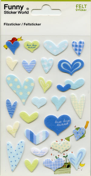 Hearts blue stickers - Stickers