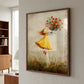 Joyful Girl Flying Flowers