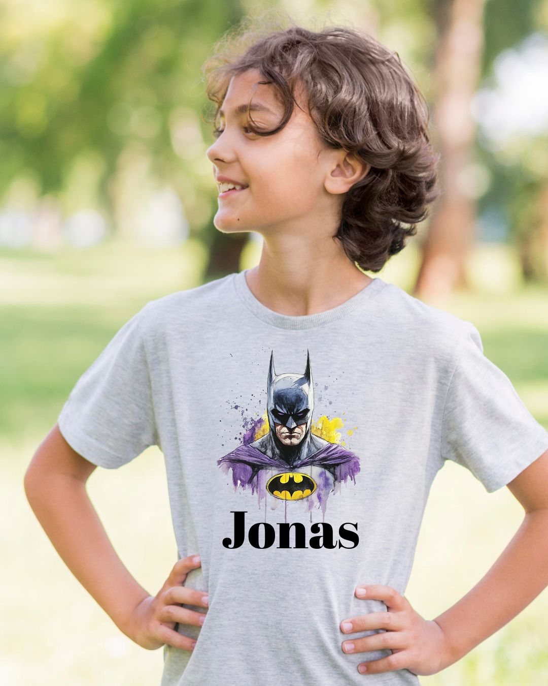 Superhelt-Tskjorte til barn med egen tekst