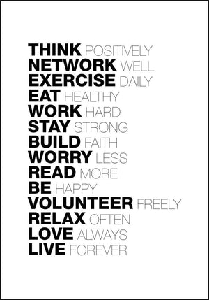 14 positive tips du bør følge i livet - Plakat som kan endre et liv - Plakatbar.no