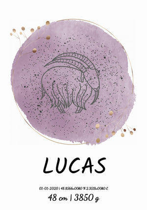 Fødselsplakat med stjernetegn