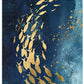 2 Blue Painting Gold Leaf Fish - Plakatbar.no