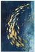 2 Blue Painting Gold Leaf Fish - Plakatbar.no